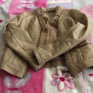 NWOT Tan Faux leather jacket